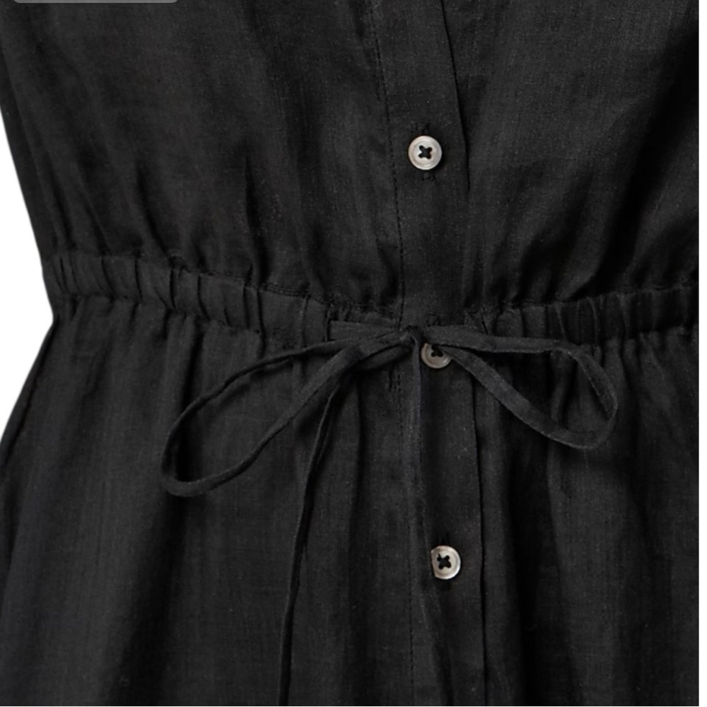 J Crew Black Cerise Shirt Dress in Cotton Ramie Womens Size 2P - Picture 2 of 13